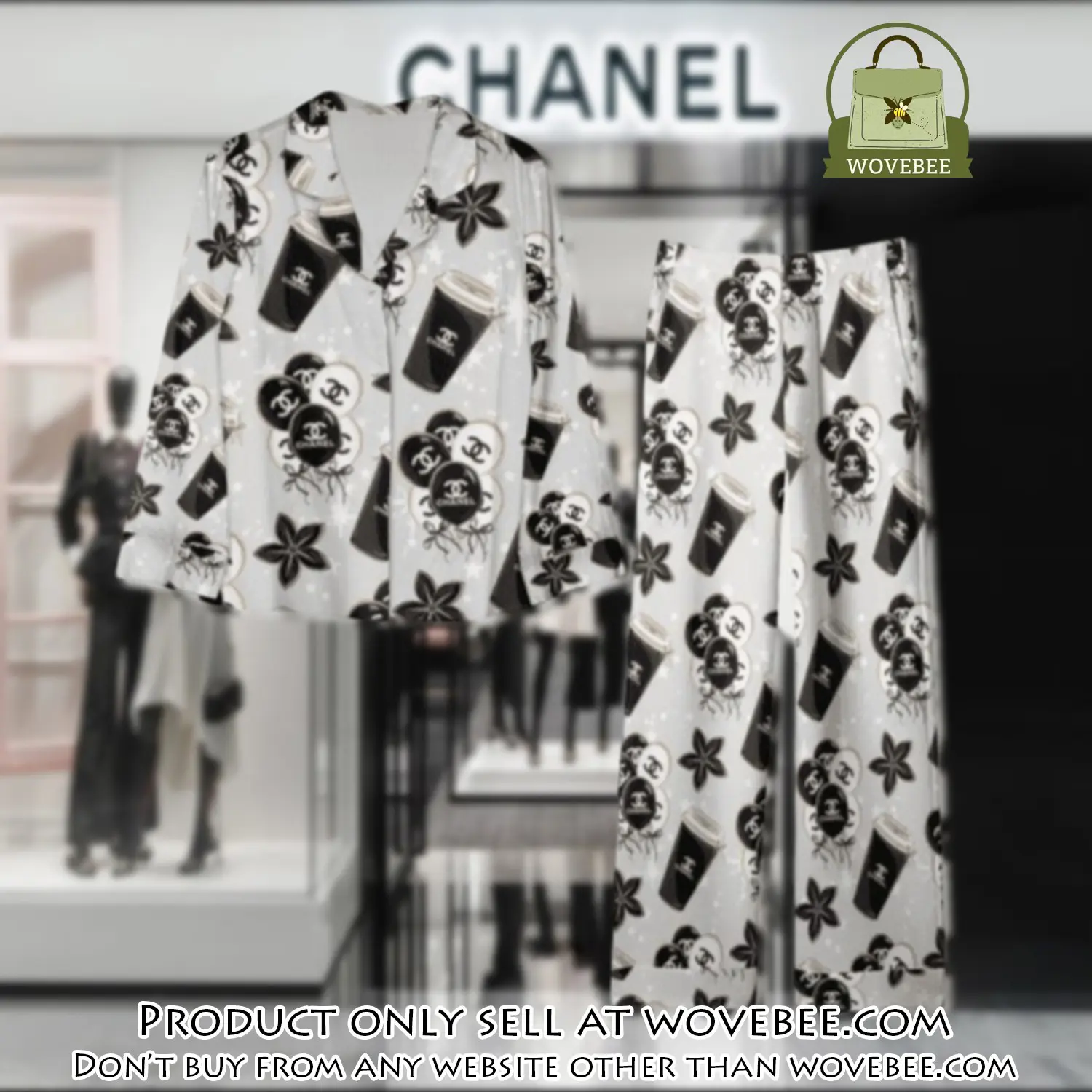 Trending luxury chanel satin pajama set pjs1039 wvb1404156